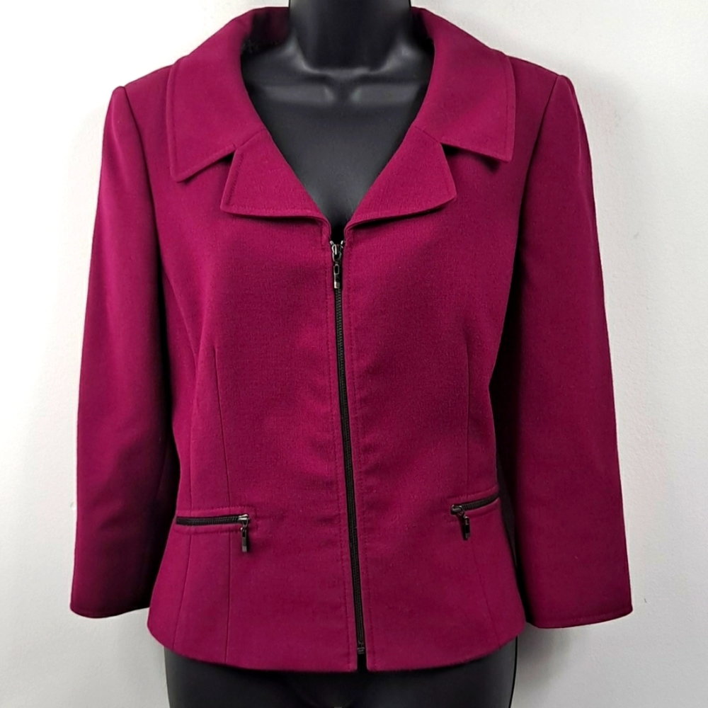 Gently Worn! Tahari Purplish Blazer Jacket Sz 10